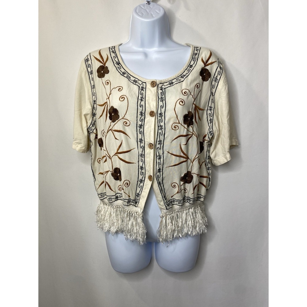 Jasmine By KVM Womens Vintage Shirt Measures Size Small Boho Festival Unique Y2K